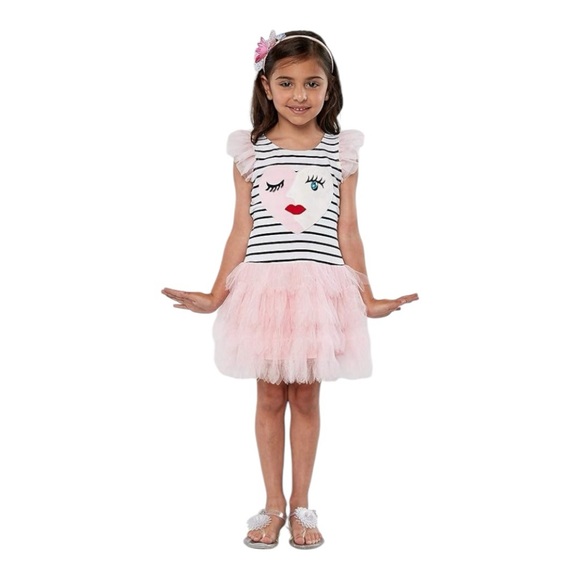 Biscotti Girls' Heart Face Dress with Frilled Skirt - Picture 2 of 6